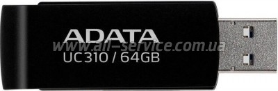 USB   ADATA 64GB UC310 Black USB 3.0 (UC310-64G-RBK)