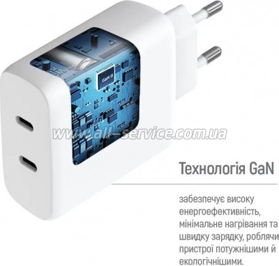 �������� ������� ColorWay GaN Mini 50W white (CW-CHS050PD-WT)