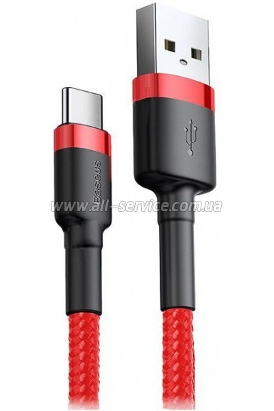 ���� ������ USB 2.0 AM to USB-C 2.0m 2A Red Baseus (CATKLF-C09)