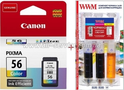  CL-56 Canon Pixma E404/ E464 +   Color (Set56-inkC)