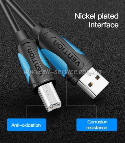 ������ ��� �������� USB 2.0 AM/BM 2.0m black Vention (VAS-A16-B200)
