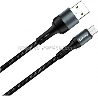���� ������ USB 2.0 AM to Micro 5P 1.0m nylon black ColorWay (CW-CBUM045-BK)
