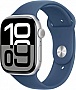 - Apple Watch Series 10 GPS 46mm Silver Aluminium Case with Denim Sport Band - S/M (MWWL3QH/A)