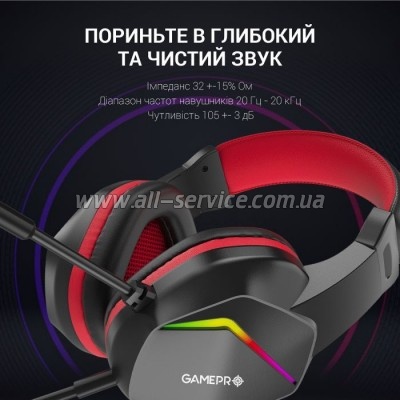  GamePro HS311 RGB Black/Red (HS311)