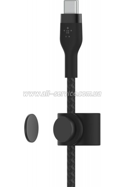 ���� ������ USB-C to Lightning 1.0m braided silicone black Belkin (CAA011BT1MBK)