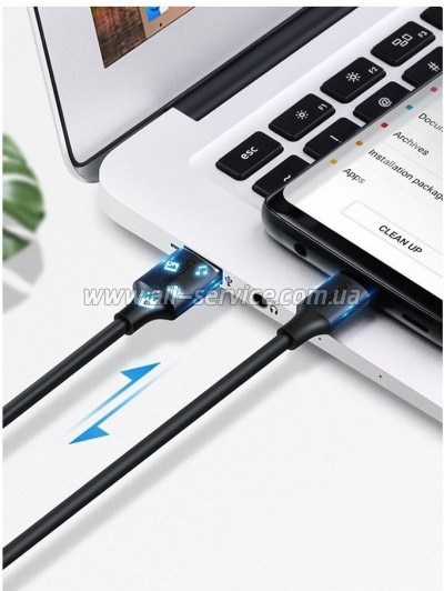 ���� ������ USB 2.0 AM to USB-C 0.5m 3.0A (18W) Nickel Plating US287 Black Ugreen (60115)