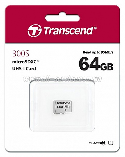   64GB TRANSCEND 300S microSDXC UHS-I U1 (TS64GUSD300S)