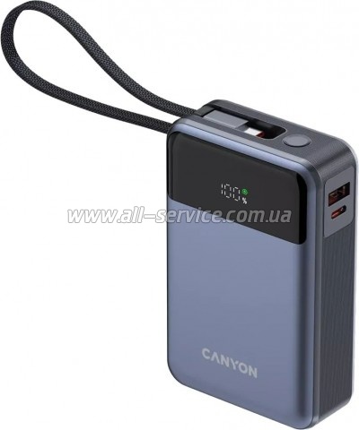   Canyon 20000mAh OnPower 600 PD/65W built-in cable Dark Grey (CNS-CPB600DG)