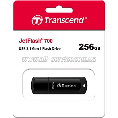  Transcend 256GB JetFlash 700 Black USB 3.1 (TS256GJF700)