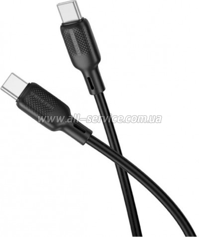 ���� ������ USB-C to USB-C 2.0m 60W Lenny silicone BX113 black BOROFONE (6941991115516)