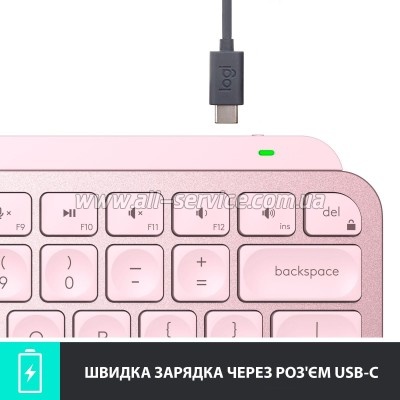  Logitech MX Keys Mini Wireless Illuminated UA Rose (920-010500)