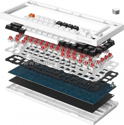 GamePro MK160W Hot-Swap Red Swich RGB USB UA White (MK160W)
