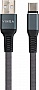 ���� ������ USB 2.0 AM to Type-C 1m flat nylon gray Vinga (VCPDCTCFNB1GR)
