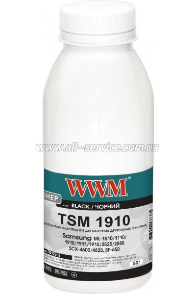 Тонер WWM Samsung ML-1910 бутль 80г (TB122-2) Тонер WWM Samsung ML-1910 бутль 80г (TB122-2)