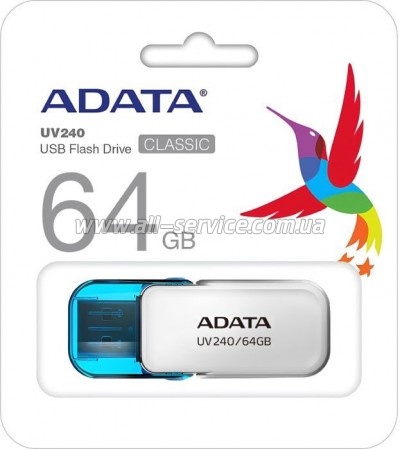  ADATA 64GB AUV 240 White USB 2.0 (AUV240-64G-RWH)
