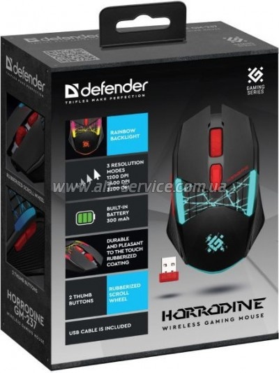  Defender Horrodine GM-237 LED Wireless Black (52237)