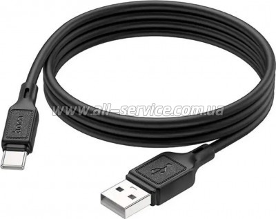 ���� ������ USB 2.0 AM to USB-C 1.0m Cool silicone X90 black HOCO (6931474788443)
