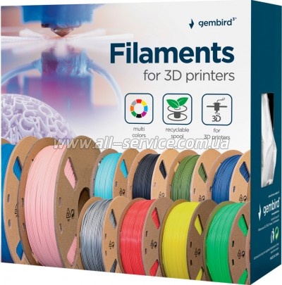 ������� ��� 3D-�������� Gembird PLA+, 1.75 ��, 1 kg, white (3DP-PLA+1.75-02-W)