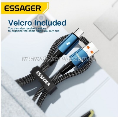 ���� ������ USB 2.0 AM to USB-C 2.0m 120W black Essager (EXC120-CGA01-P)