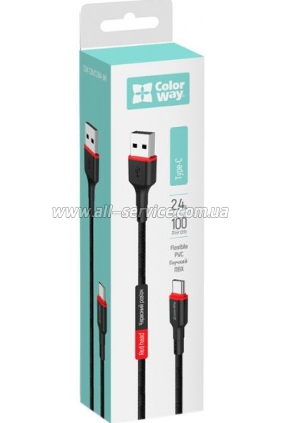   ColorWay USB-C to USB-C 1.0m 2.4 black (CW-CBUC064-BK)