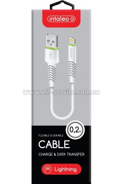 ���� ������ USB 2.0 AM to Lightning 0.2m CBFLEXL0 white Intaleo (1283126487439)