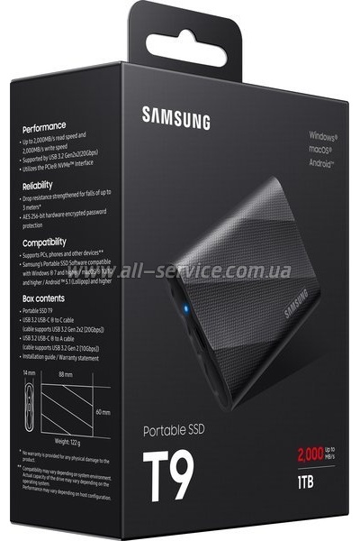  SSD USB 3.2 1TB T9 Samsung (MU-PG1T0B/EU)
