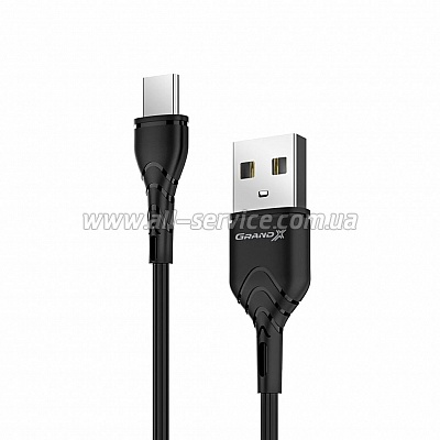 ���� ������ USB 2.0 AM to Type-C 1.0m White Grand-X (PC-03W)