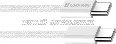 ���� ������ ColorWay USB-C to USB-C 2.0m PD 60W grey (CW-CBPDCC068-GR)
