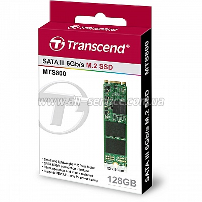 SSD  M.2 Transcend MTS800 128GB 2280 SATA (TS128GMTS800)