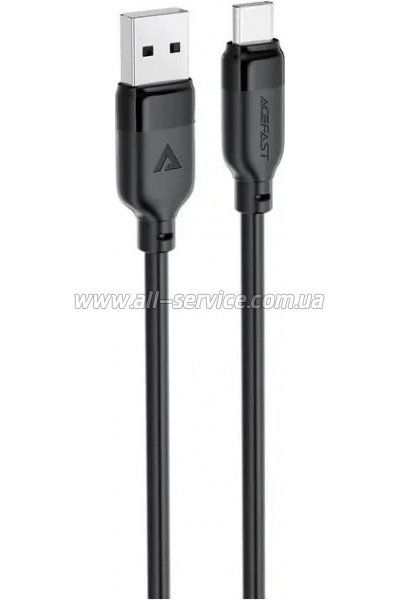 ���� ������ USB 2.0 AM to USB-C 1.2m 3A TPE black Acefast (6974316283812)