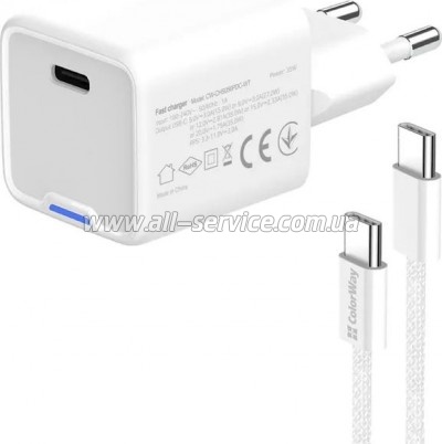 �������� ������� ColorWay GaN Mini 35W PD (CW-CHS056PDC-WT)