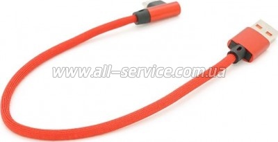 ���� ������ USB 2.0 AM to USB-C 0.25m QC3.0 PD 90� red Voltronic (YT-USB-TypeC-2.0m/R)