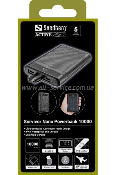 ������� ������������� Sandberg 10000mAh 20W PD (421-32)