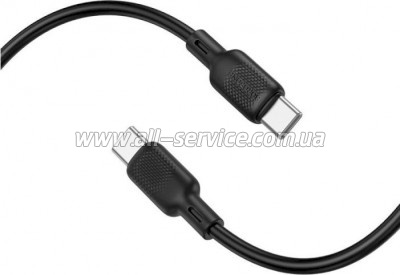 ���� ������ USB-C to USB-C 2.0m 60W Lenny silicone BX113 black BOROFONE (6941991115516)