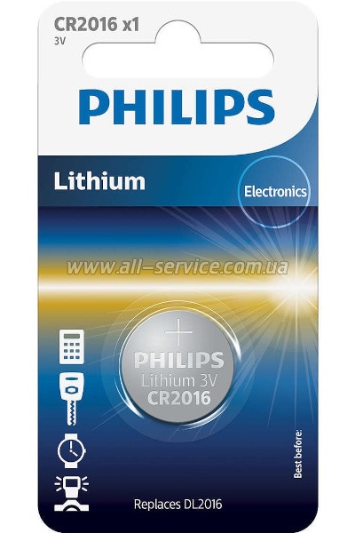  Philips CR2016 Lithium (CR2016/01B)