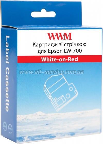 �������� WWM ��� Epson LW-700 24mm � 8m White-on-Red (WWM-SD24R)