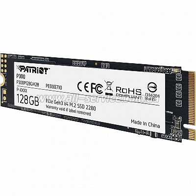 SSD  Patriot M.2 NVMe PCIe 3.0 x4 128GB 2280 P300 (P300P128GM28)