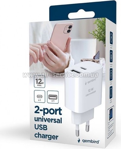 �������� ������� Gembird PD 12W white (TA-UC-2AC12-01)