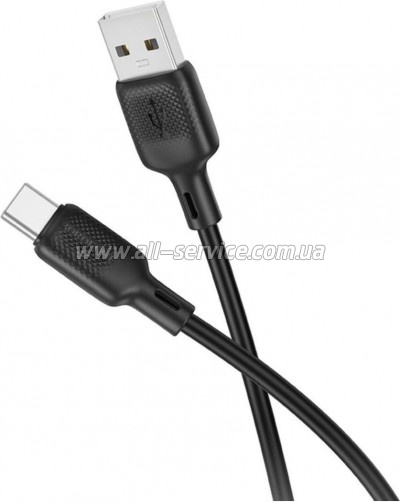 ���� ������ USB 2.0 AM to USB-C 3.0m silicone BX113 black BOROFONE (6941991115554)
