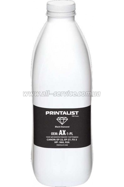 Тонер PRINTALIST HP LJ 1100/ 5L/ 6L бутль 1000г (AX-1-PL) Тонер PRINTALIST HP LJ 1100/ 5L/ 6L бутль 1000г (AX-1-PL)