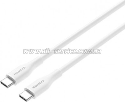 ���� ������ USB-C to USB-C 1.0m CC60SC10 60W Silicon White Canyon (CNS-CC60SC10W)