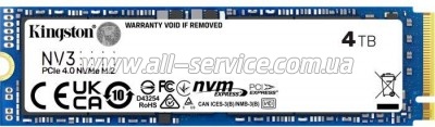  SSD M.2 2280 4TB Kingston (SNV3S/4000G)
