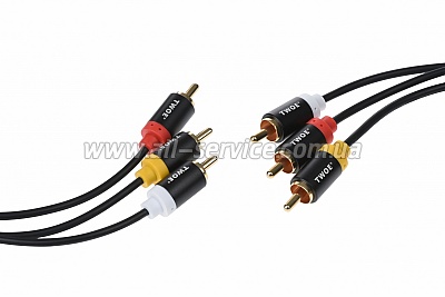  2E W 9670 3RCA Plug -3RCA Plug, Al, 1.8m (2EW-9670)