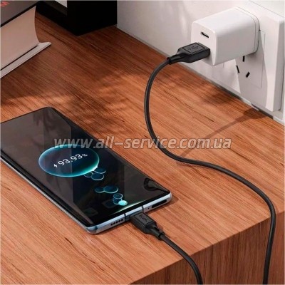 ���� ������ USB 2.0 AM to USB-C 1.0m Cool silicone X90 black HOCO (6931474788443)