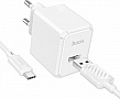 �������� ������� HOCO CS11A USB + cable USB to USB-C white (6942007603614)