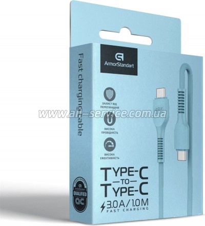 ���� ������ USB-C to USB-C 1.0m AR88 3A blue Armorstandart (ARM65292)