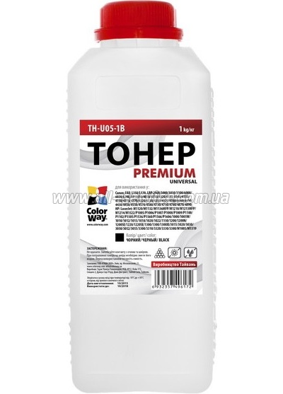 Тонер Colorway HP Universal LJ P1005/ 1102/ 1010/ 2035 Premium 1000г/банка (TH-U05-1B) Тонер Colorway HP Universal LJ P1005/ 1102/ 1010/ 2035 Premium 1000г/банка (TH-U05-1B)
