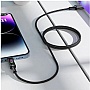 ���� ������ USB 2.0 AM to USB-C 1.2m 3A nylon with LED C7-04 black Acefast (6974316282785)