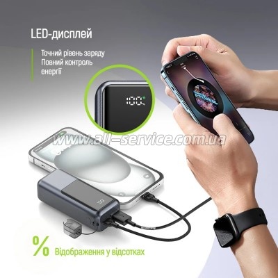 ������� ������������� ColorWay 10000mAh Urban PD 22.5W Gray (CW-PB100LP03GR)