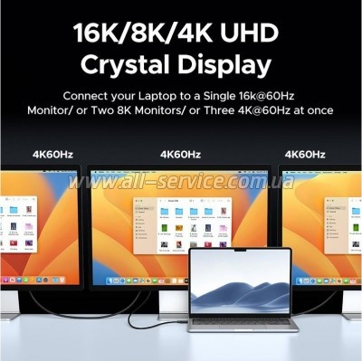 ���� ������ USB-C to USB-C 1.0m Thunderbolt 5 240W 5A 120Gbps 16/8/4K L703 black Ugreen (45996)